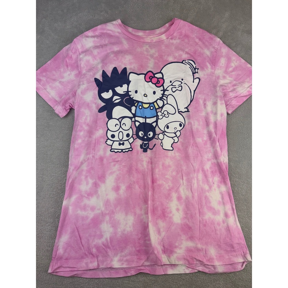 Sanrio‎ Hello Kitty and Friends Pink Tie Dye Graphic Tee Shirt Womens Medium